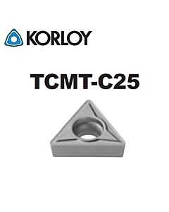 TCMT090204-C25 CN2500, Korloy, Płyta obrotowa KERMET atspari smūgiams ir vibracijoms