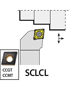 SCLCL1212F09, 12x12x80xLH/CC09T3,  ISO Turn Holder External, YG1