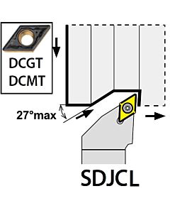 SDJCL1212F07, 12x12x80xLH/DC0702,  ISO Turn Holder External, YG1