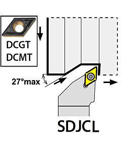 SDJCL0808E07,  8X08X70XLH/DC0702,  ISO Turn Holder External, YG