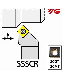 SSSCR1212F09, 12X12X80XRH/SC09T3,  ISO Turn Holder External, YG