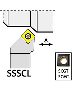 SSSCL1212F09, 12X12X80XLH/SC09T3,  ISO Turn Holder External, YG