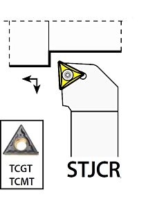 STJCR1212F11, 12X12X80XRH/TC1102,  ISO Turn Holder External, YG
