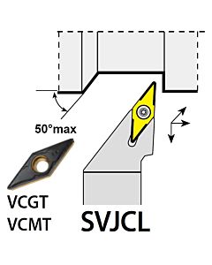 SVJCL1212F16, 12X12X80XLH/VC1604,  ISO Turn Holder External, YG