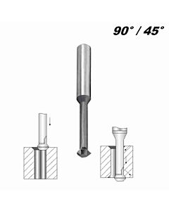 5mm, 20x6x50, Solid Carbide Front / Back Deburring End Mill, 90°/45° Z4, CARBIDEN