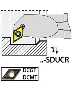 S12K-SDUCR07, 16X12X125XRH/DC0702,  ISO Turn Holder Internal, YG